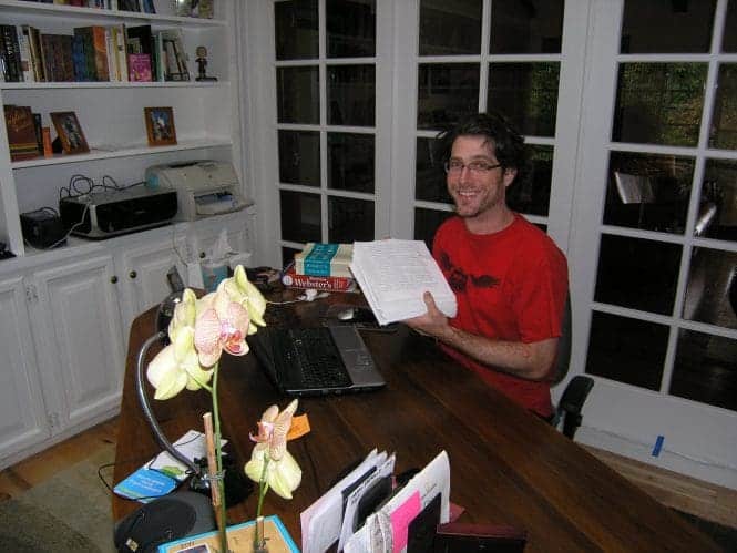 Tom Rastrelli, finishing revising his first draft of his book