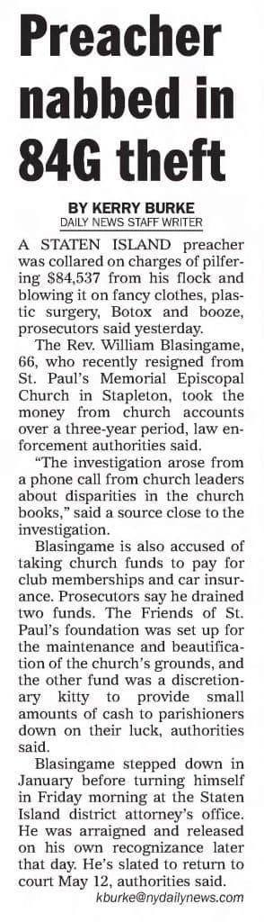Episcopal priest William Blasingame