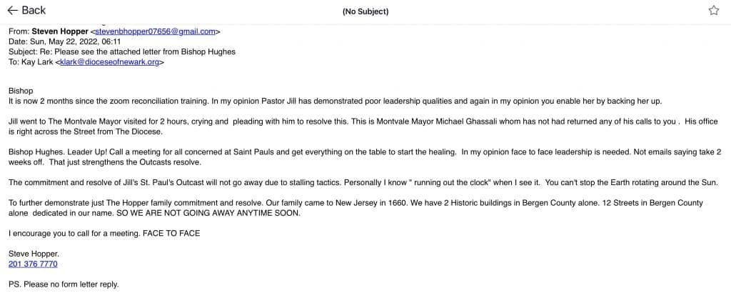 Steve Hopper’s email