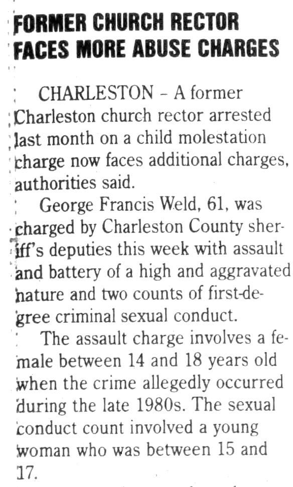Spotlight on Abuse: Episcopal Priest George Francis Weld II