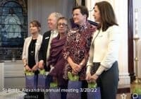 Anne Ayres, fourth person from left to right