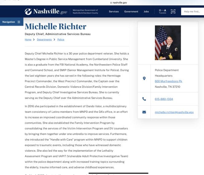 Nashville police officer Michelle Richter stonewalls requests for records