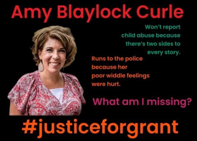 Amy Blaylock Curle unsafe around children