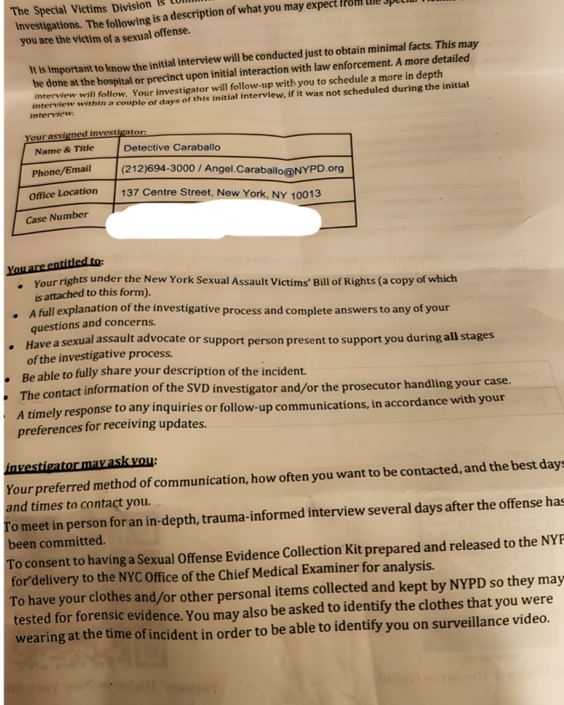 Crime victim contact form