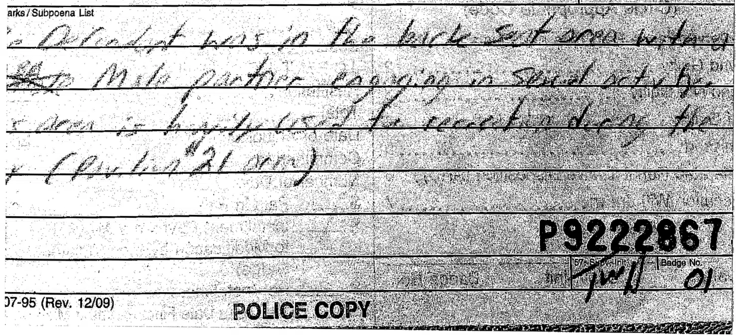 LIam Goligher/Susan Elzey police reports