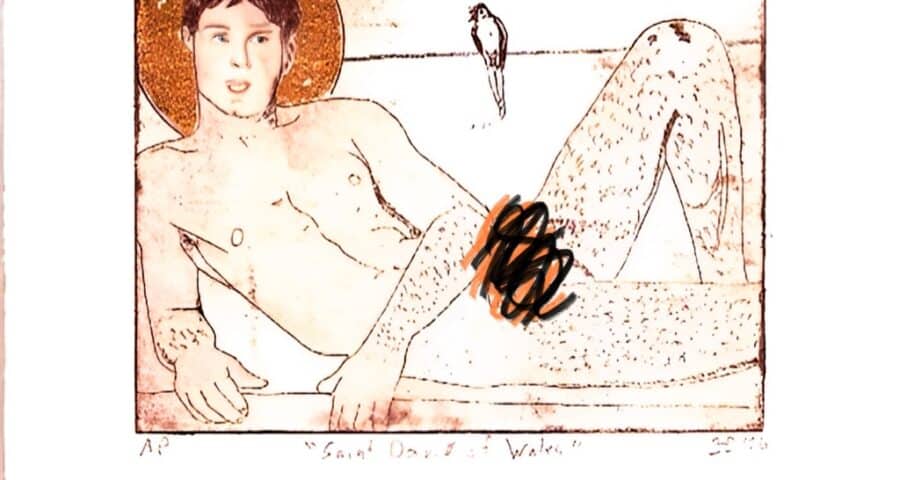 Screen cap of Erich Erving religious-themed porn