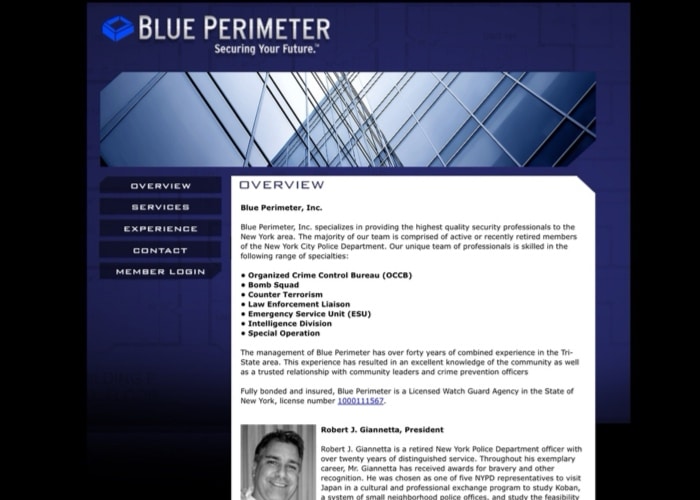 Blue Perimeter Security/ Robbia Gianetta
