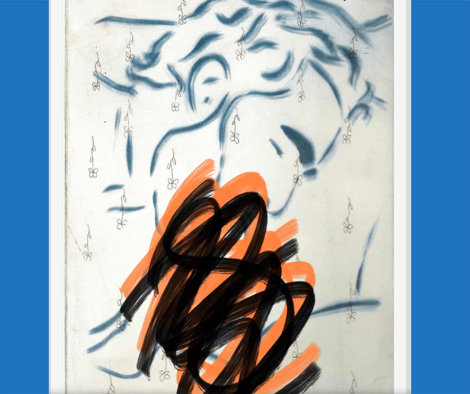 Redacted screen cap of Erich Erving work depicting oral sex