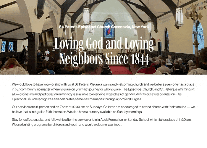 St Peter’s Cazenovia says it welcomes all. We call BS.