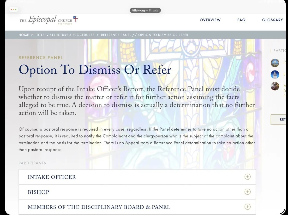 Intake officer Barb Kempf, Sean Rowe, and Nick Knisely again violate church canons in Title IV